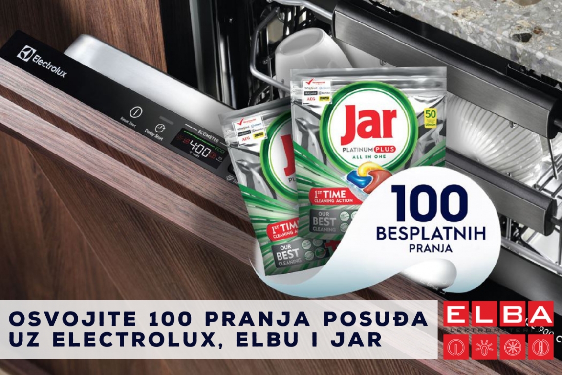 Uz Electrolux, Elbu i Jar do 100 besplatnih pranja posuđa
